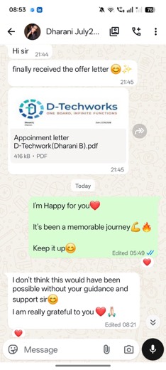 Learner placement message