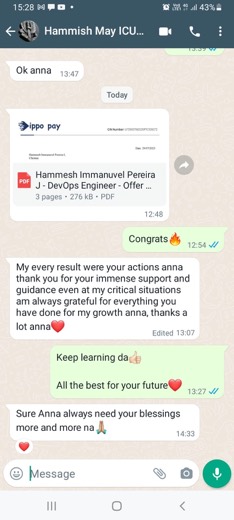 Learner placement message