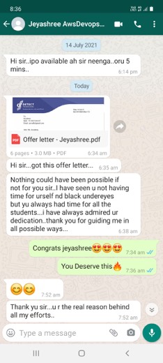 Learner placement message