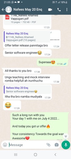 Learner placement message