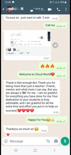 Learner placement message